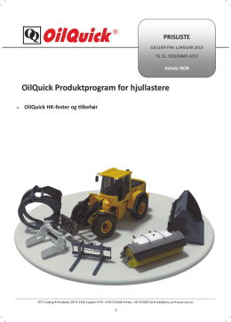 OilQuick for hjullastere - Overseas Trading & Service Com