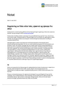 DN sin innstilling til fisketider i sjø og elv for 2012 - Sør