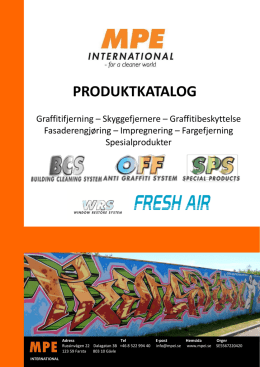 PRODUKTKATALOG - MPE International AB