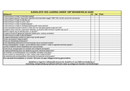 sjekkliste ved lagring under 13m3 brannfarlig gass