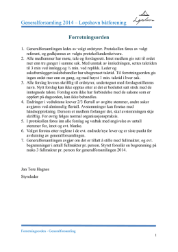 Generalforsamling 2014 – Løpshavn båtforening Forretningsorden