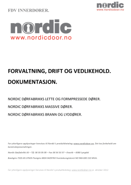 FDV Dokumentasjon - Nordic dørfabrikk