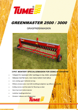 GREENMASTER 2500 / 3000 - Tume