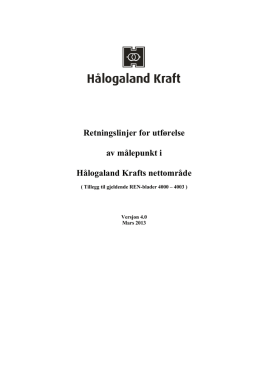 Retningslinjer for utførelse av målepunkt i Hålogaland Krafts