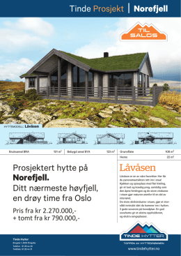 Prosjektert hytte på Norefjell. Ditt nærmeste høyfjell, en drøy time fra