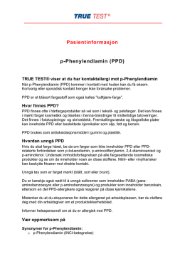 Pasientinformasjon p-Phenylendiamin (PPD)