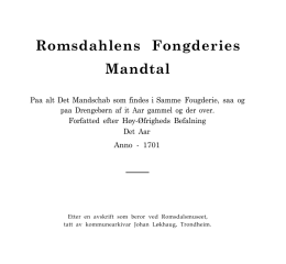 Romsdahlsens Fougderies Mandtal 1701