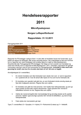 Hendelsesrapporter 2011 - Norges Luftsportforbund