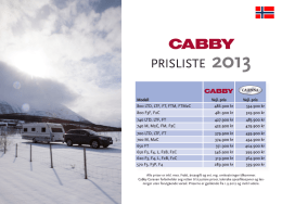 2013 Cabby Pris Liste - Pettersencaravan.com