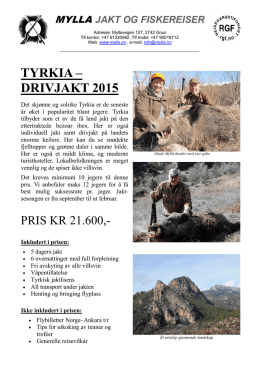 Tyrkia drivjakt 2015.pdf - Mylla Jakt og Fiskereiser
