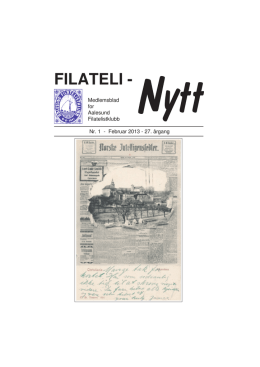 Filateli-Nytt nr 1 - 2013