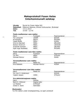 Protokoll fra styremøtet 13.11.2013 Brekstad