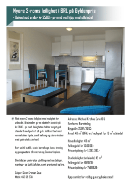Nyere 2-roms leilighet i BRL på Gyldenpris