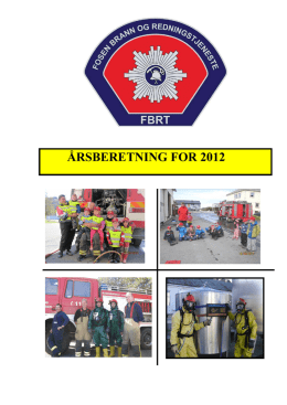 Årsberetning for 2012 - Fosen brann og redningstjeneste
