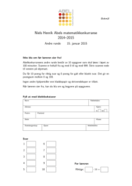 Niels Henrik Abels matematikkonkurranse 2014–2015