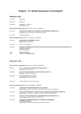 Program – 21. Norske Symposium i Kromatografi