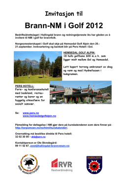 Invitasjon til Brann-NM i Golf 2012