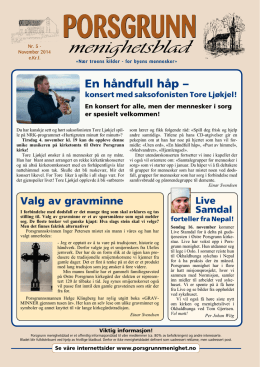 En håndfull håp – - Porsgrunn kirkelige fellesråd > Forsiden