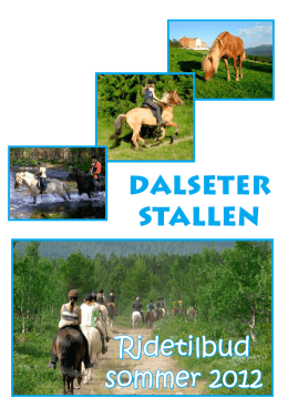 DALSETER STALLEN Ridetilbud sommer 2012