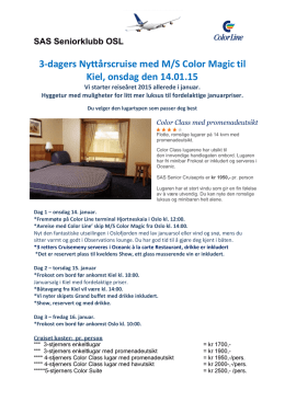 3-dagers Nyttårscruise med M/S Color Magic til Kiel, onsdag den