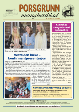 Menighetsblad Nr. 3 - Porsgrunn kirkelige fellesråd > Forsiden