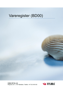 Vareregister (BD00) - Visma CS-Web