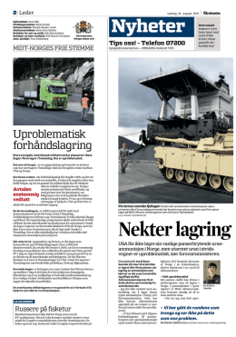 Nekter lagring av uranvåpen i Norge