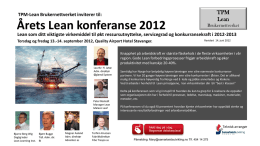 Årets Lean konferanse 2012 - TPM