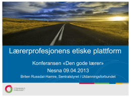 L&aelig;rerprofesjonens etiske plattform
