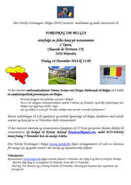 Foredrag om Belgia_invitasjon_nov14