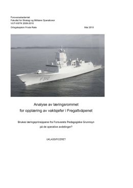 Analyse av læringsrommet for opplæring av vaktsjefer i Fregattvåpenet