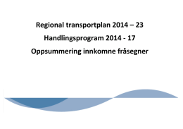 Regional transportplan 2014 – 23 Handlingsprogram 2014