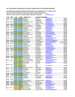 Vaktliste SSK Skjetten Basketball publisert 2011-11-11
