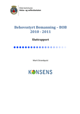 Behovsstyrt Bemanning – BOB 2010 - 2011