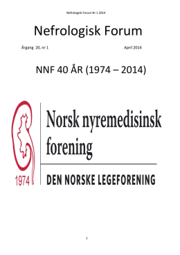 Nefrologisk Forum - Norsk Nyremedisinsk Forening