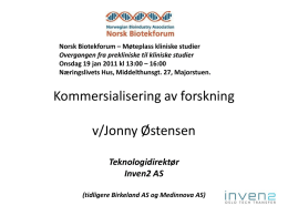 Inven2 - Norsk Biotekforum