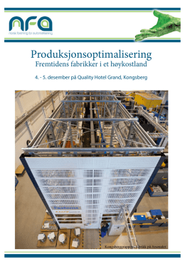 Produksjonsoptimalisering - Norsk Forening for Automatisering