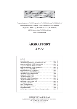 Rapport - 2012 - Fondsforvaltning As