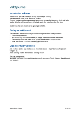Rutiner for vakter og vaktjournal (PDF)