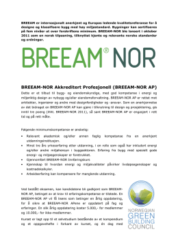 BREEAM-NOR AP - Byggevareindustrien