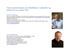 Talere på konferansen om Mindfulness i arbeidsliv og
