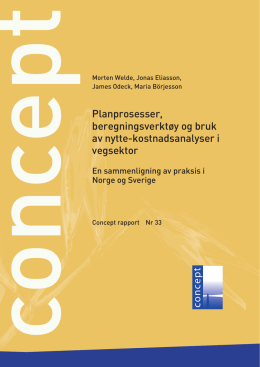 Planprosesser, beregningsverkt&oslash;y og bruk av - Concept