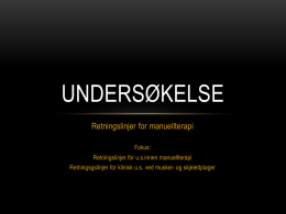 UNDERSØKELSE - Manuellterapi.no