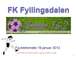 FK Fyllingsdalen j16-2 foreldremøte