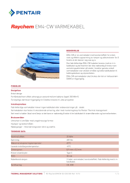 EM4-CW VARMEKABEL - Pentair Thermal Controls