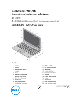 Dell Latitude E7240/E7440Series Informasjon om konfigurasjon og