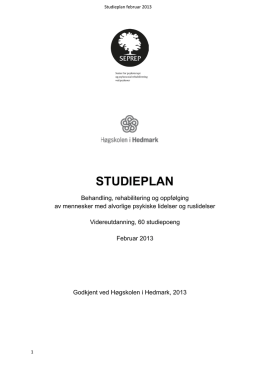 SEPREP T.U. Studieplan 2013