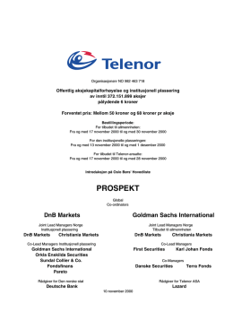 Telenor IPO Prospekt, PDF 1,47 MB
