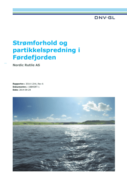 Strømforhold og partikkelspredning i Førdefjorden