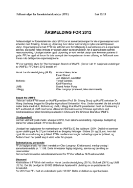 Årsmelding 2012 - Fellesutvalget for Forsøksteknisk Utstyr (FFU)